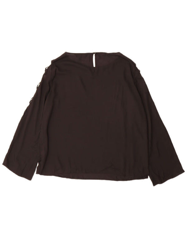 Lipsy Dame Langærmet Bluse Top UK 16 Large Black Polyester