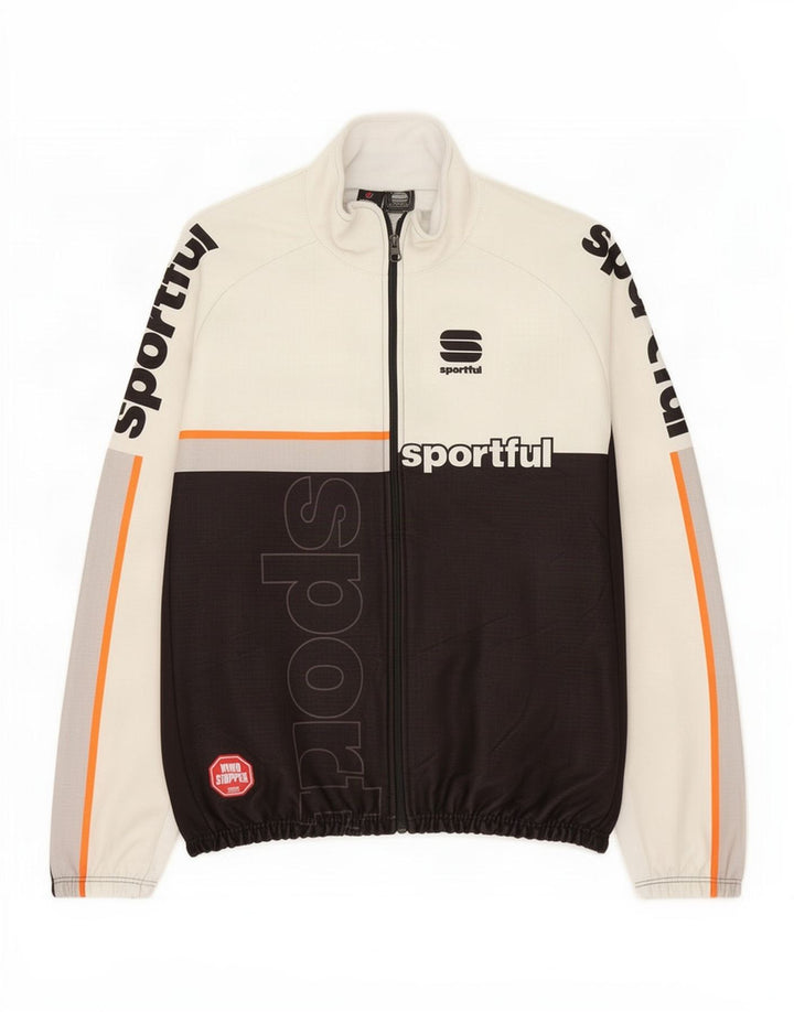Sportful Herre grafisk træningsdragt Topjakke XL Hvid Colourblock Polyester