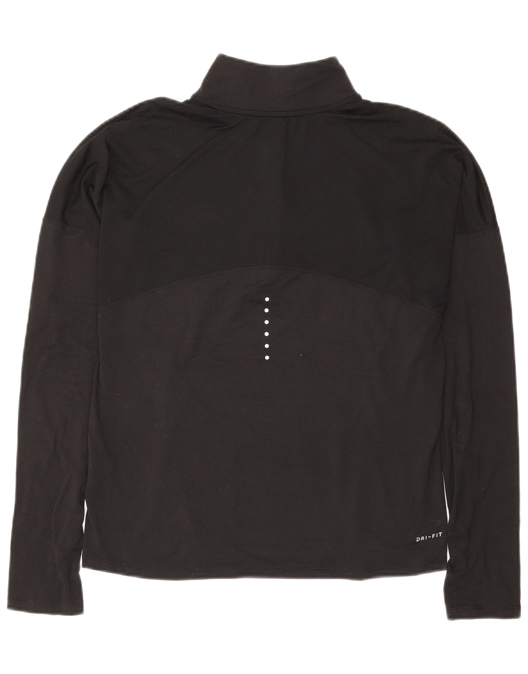 NIKE Dame Dri Fit Pullover med lynlås-hals Træningsdragt Top UK 10 Lille Sort