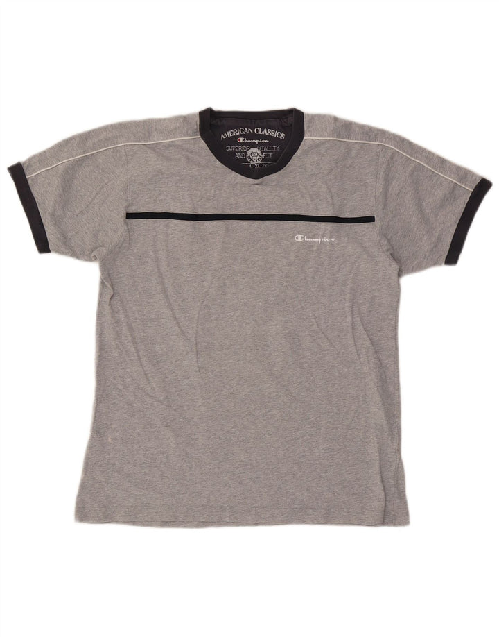 Champion Herre T-Shirt Top Medium Grå Colourblock