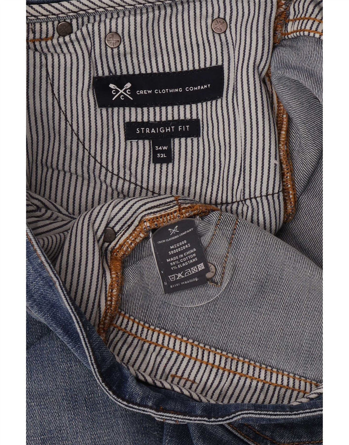 Crew Clothing Dame Straight Jeans W34 L32 Blå Bomuld