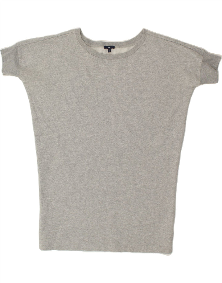 GAP Womens Longline Oversized T-Shirt Top UK 10 Small Grey Cotton Vintage Gap and Second-Hand Gap from Messina Hembry 