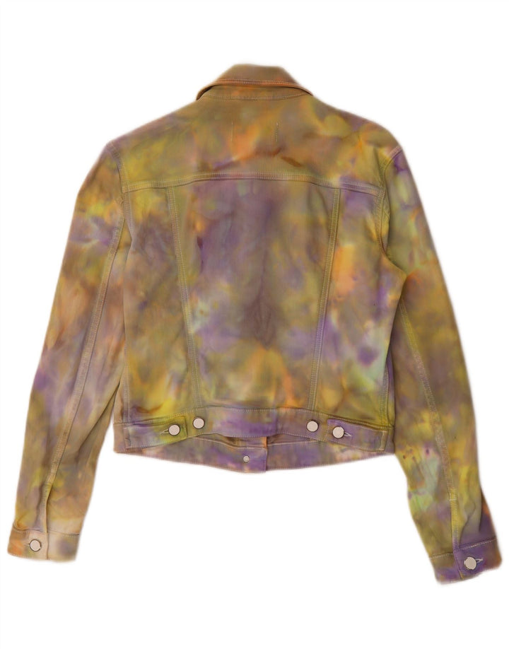 Hugo Boss Dame denimjakke UK 10 Small Multicolor Tie Dye Bomuld