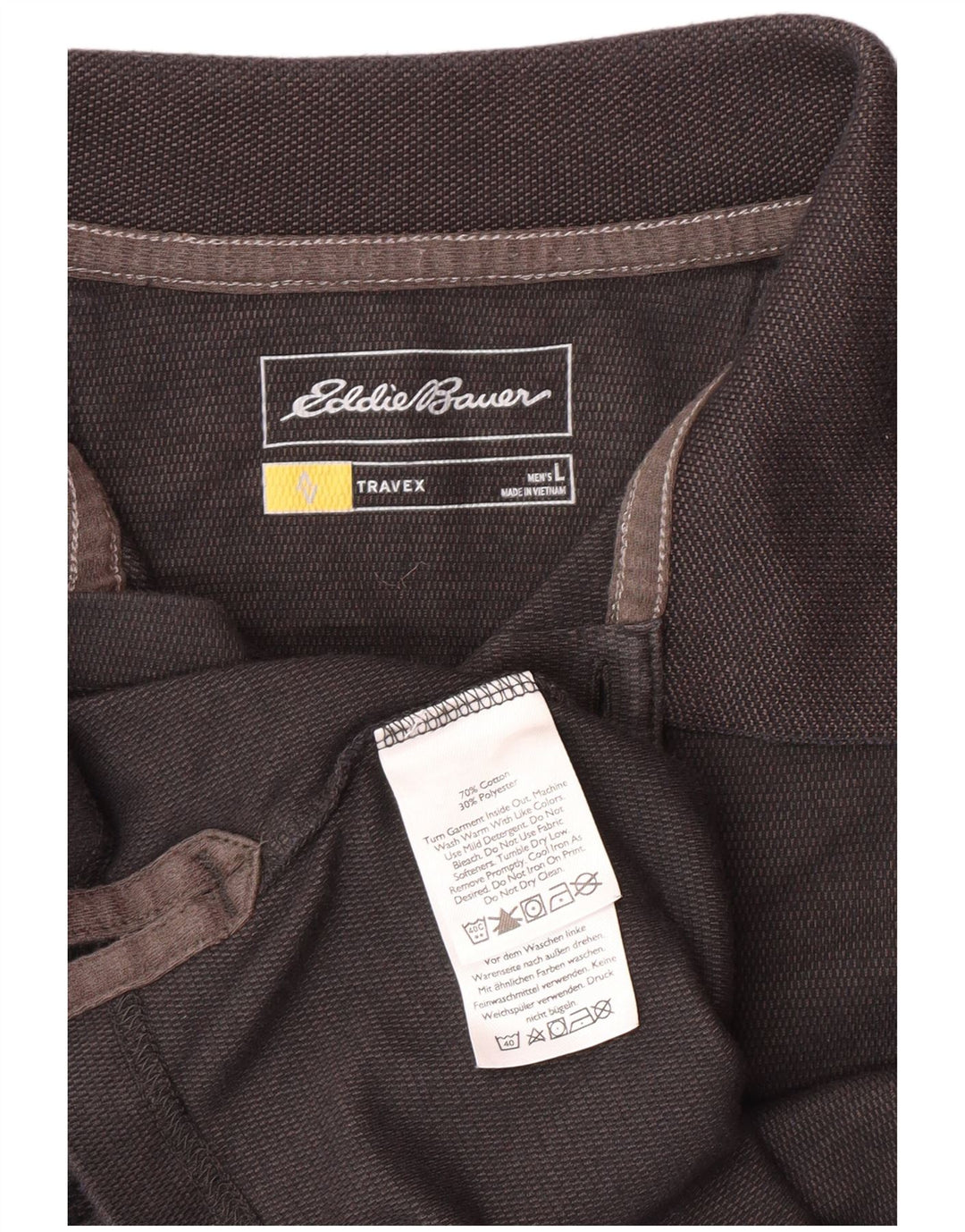 EDDIE BAUER Poloshirt til mænd Stor grå bomuld