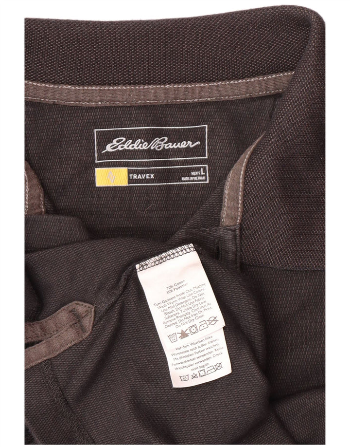 EDDIE BAUER Poloshirt til mænd Stor grå bomuld