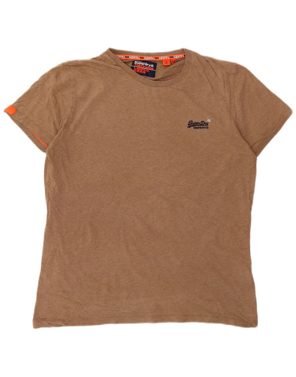 Superdry Mens T-Shirt Top Medium Brown Cotton