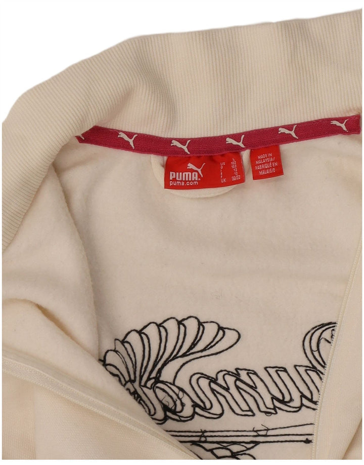 Puma piger grafisk træningsdragt topjakke 11-12 år hvid