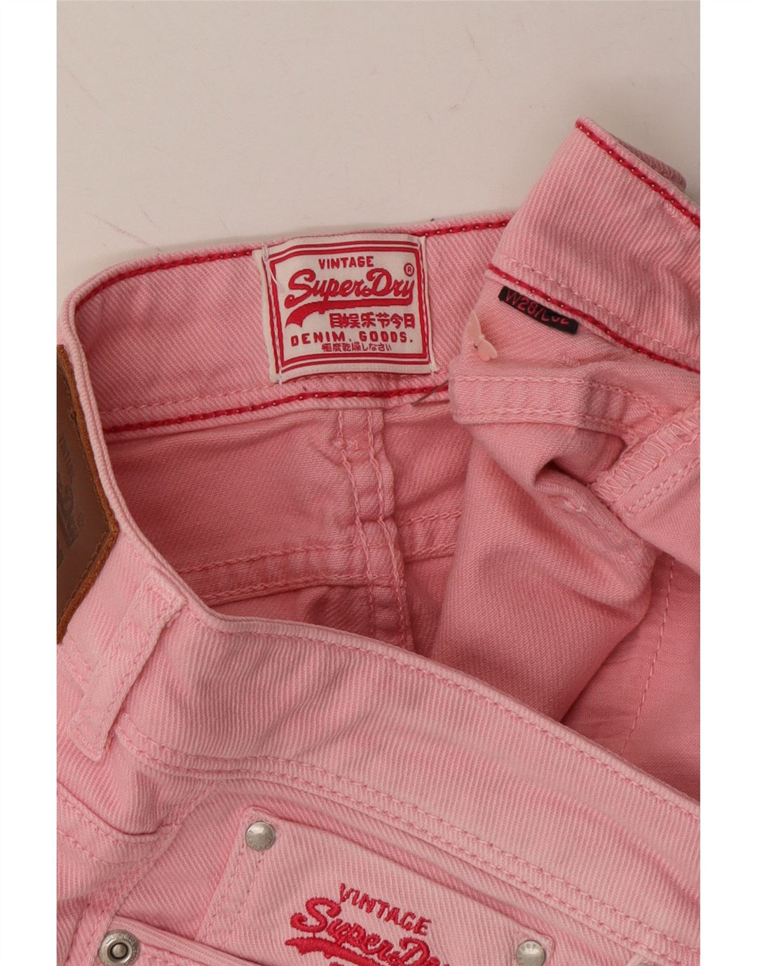 SUPERDRY Womens Standard Skinny Jeans W28 L32 Pink Vintage Superdry and Second-Hand Superdry from Messina Hembry 