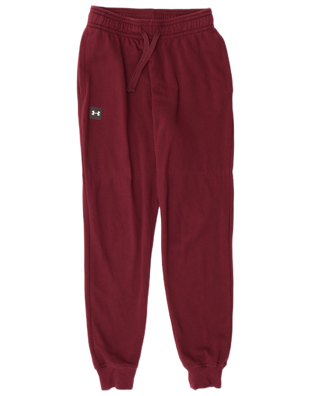 UNDER ARMOUR Mens Tracksuit Trousers Joggers Small  Maroon Cotton