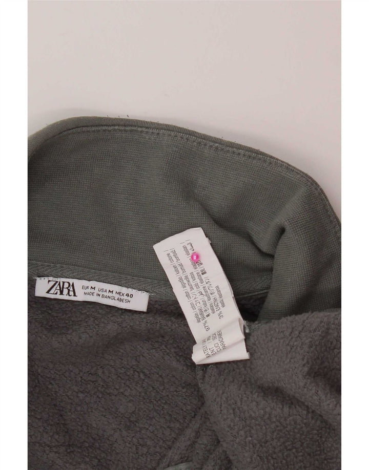 Zara Sweatshirt med lynlås til mænd mellem grå bomuld