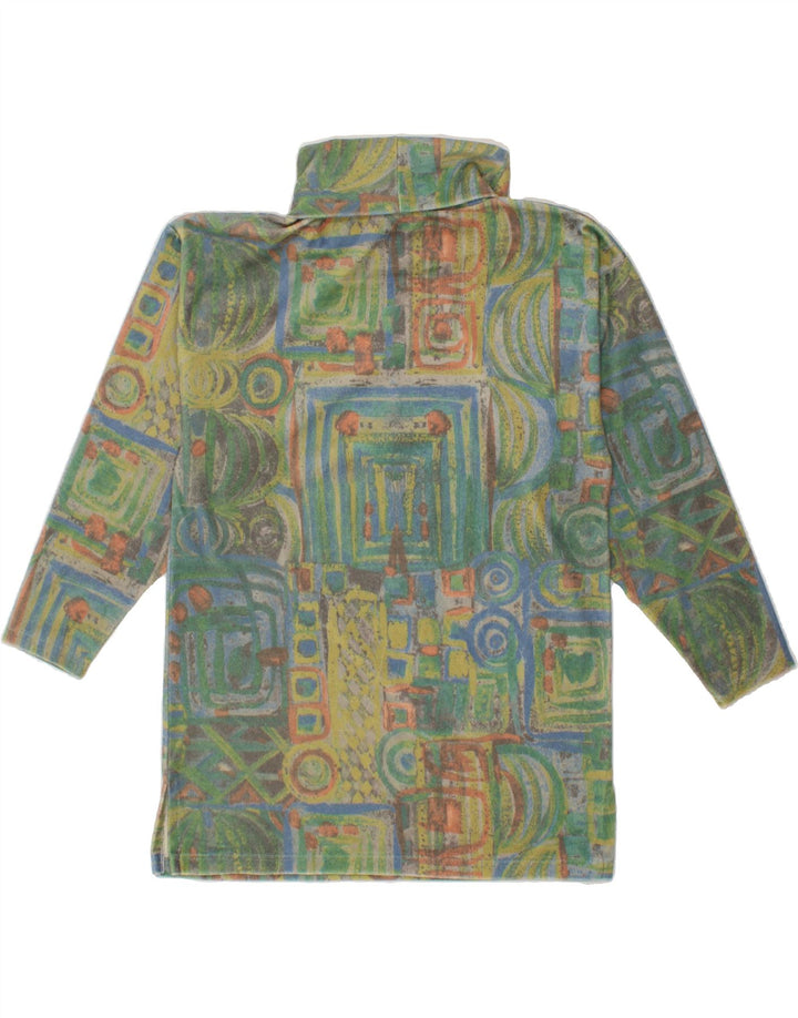 VINTAGE Dame Oversized Top Langærmet EU 36 Lille Flerfarvet