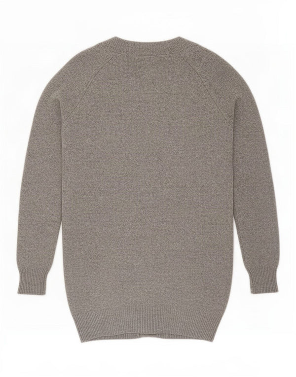 Massimo Dutti Womens Cardigan Sweater UK 16 Large Grey Wool