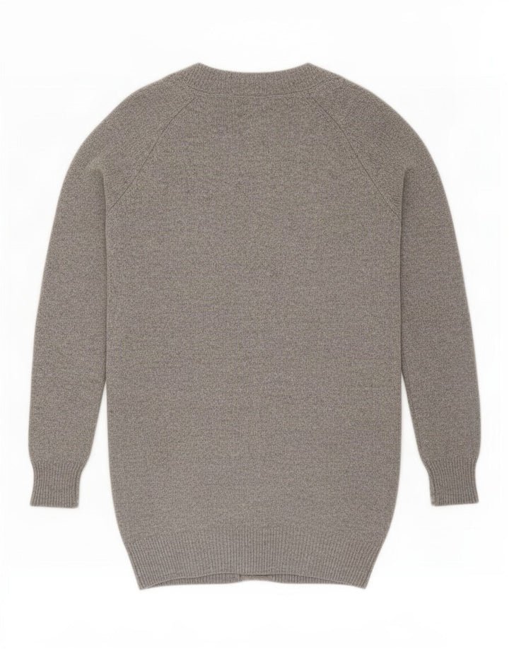Massimo Dutti Dame Cardigan Sweater UK 16 Stor Grå Uld