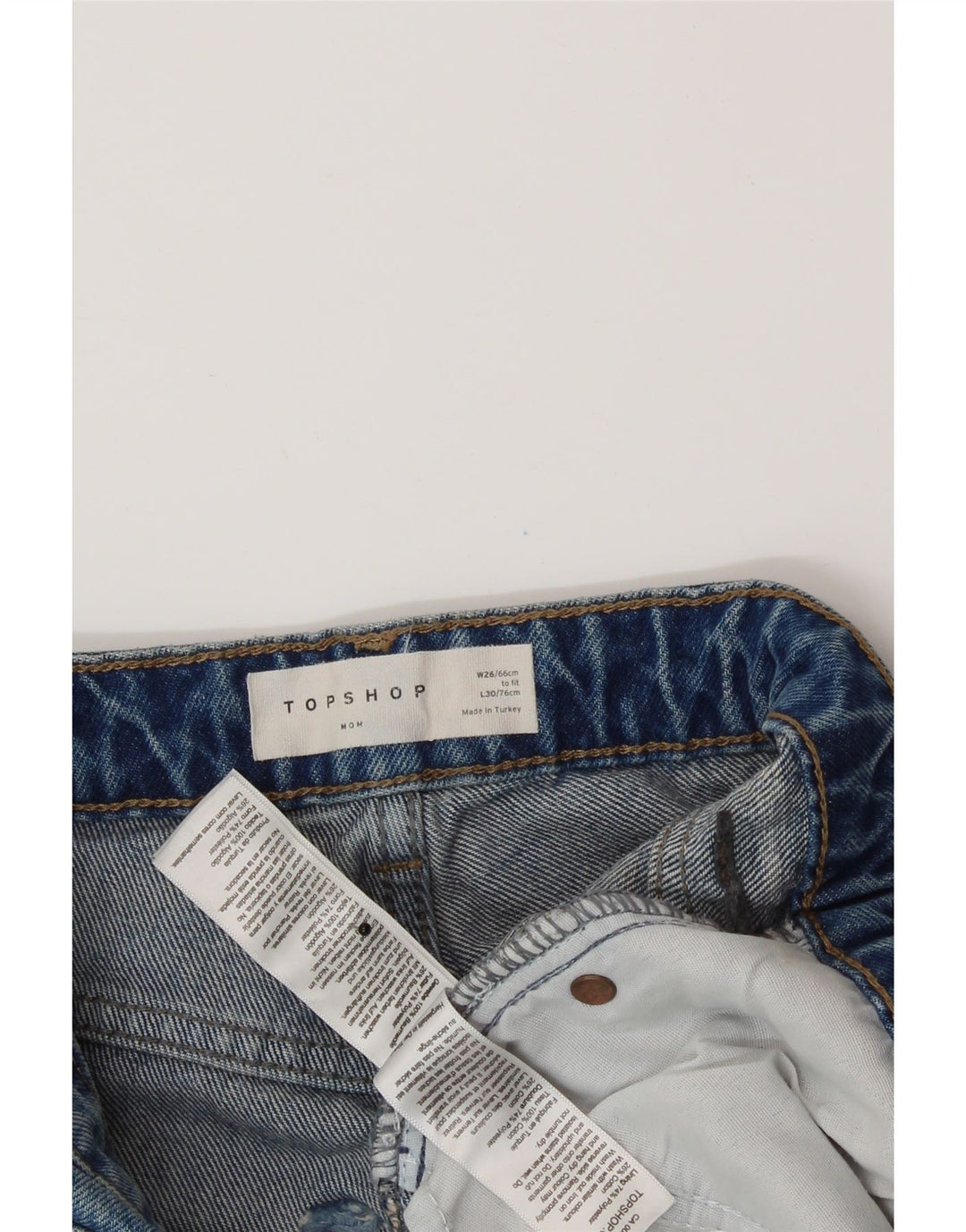 TOPSHOP Womens Tapered Jeans W26 L27 Blue Polyester Vintage Topshop and Second-Hand Topshop from Messina Hembry 