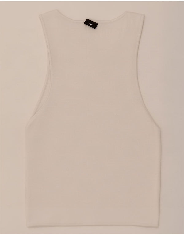 Zara Womens Crop Vest Top UK 8 Small White Viscose