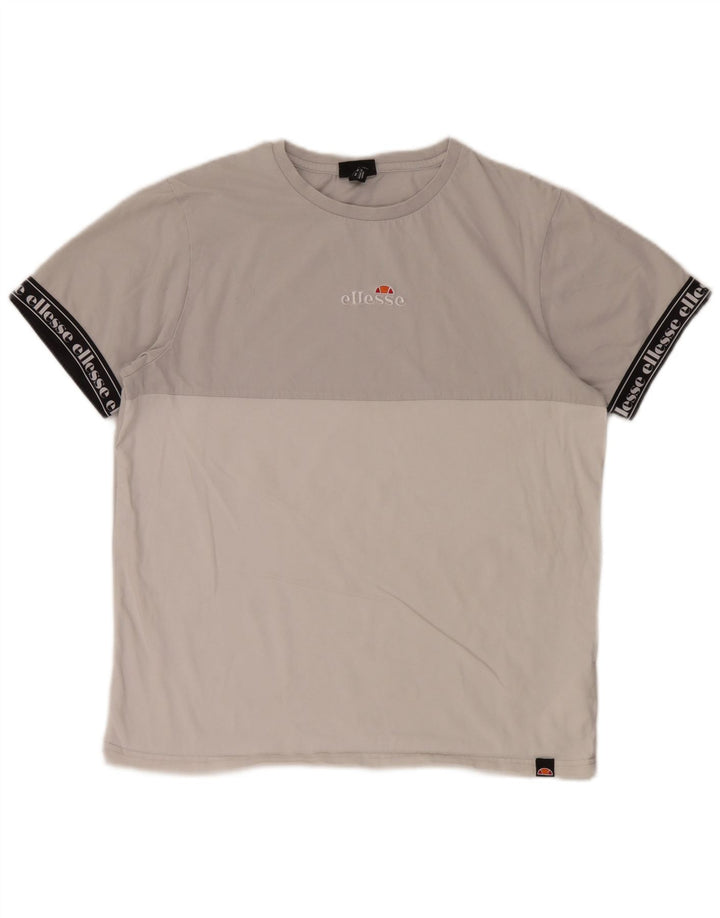 Ellesse Herre Grafisk T-Shirt Top Medium Grå Colourblock Bomuld