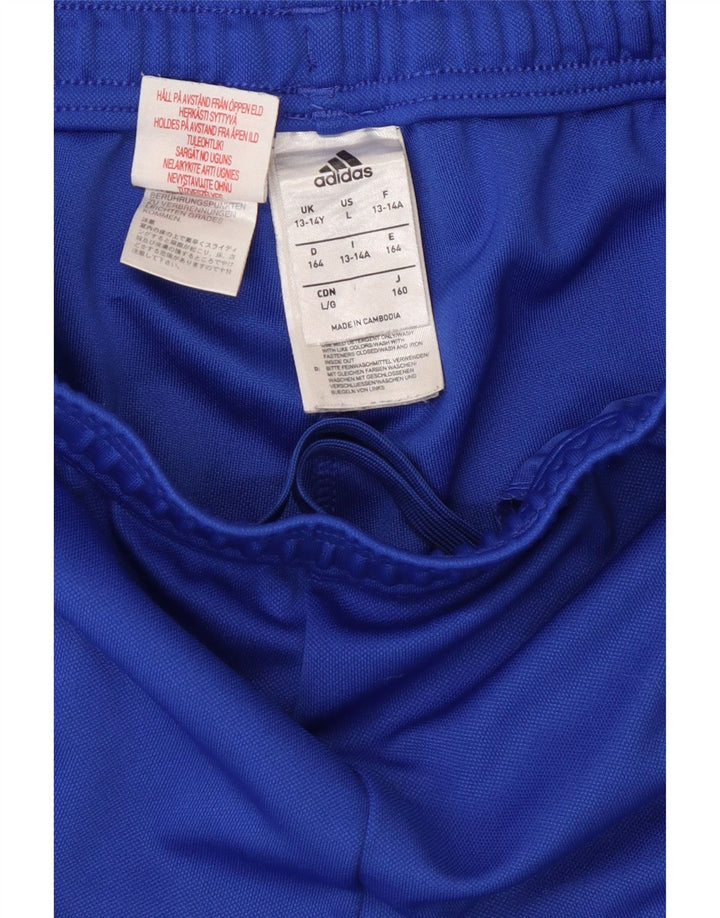 ADIDAS drenge Climacool træningsdragt bukser 13-14 år blå polyester