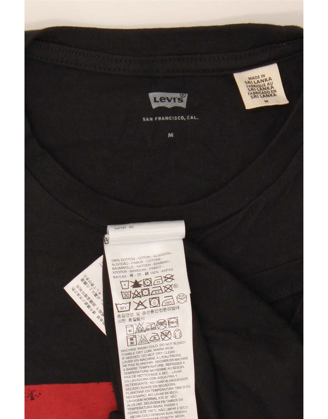 Levi's Herre grafisk T-shirt top mellem sort bomuld