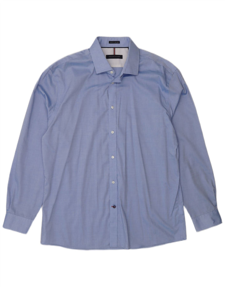 Tommy Hilfiger Herre Slim Fit skjorte str. 16 Large Blue