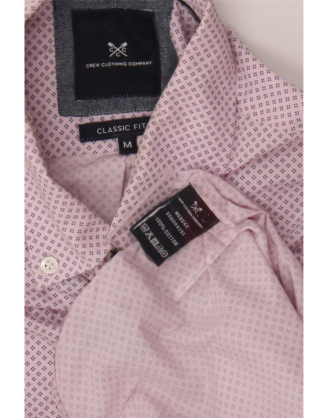 Crew Clothing Herre Classic Fit skjorte Medium Pink plettet bomuld