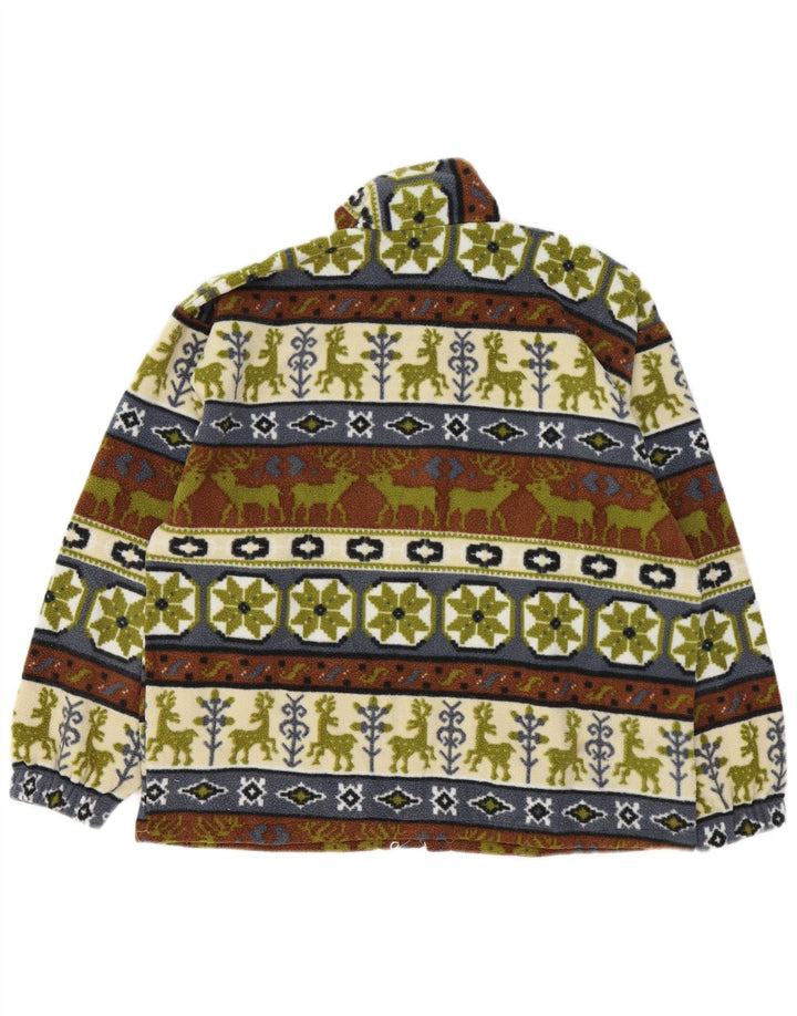 Vintage herre lynlås hals fleece jumper medium flerfarvet Fair Isle