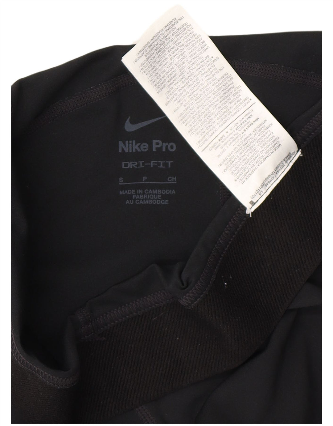 NIKE Dri Fit grafiske sportsshorts til kvinder UK 10 Lille sort polyester
