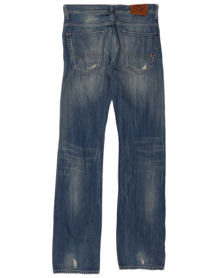 Tommy Hilfiger Herre Distressed Straight Jeans W32 L34 Blå