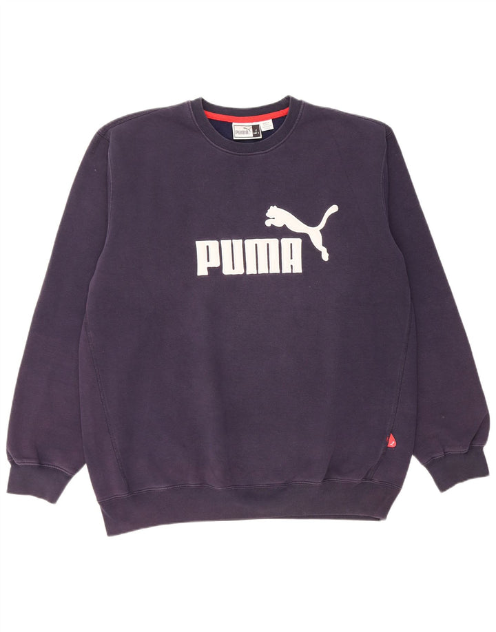 Puma Herre Grafisk Sweatshirt Jumper Large Marineblå