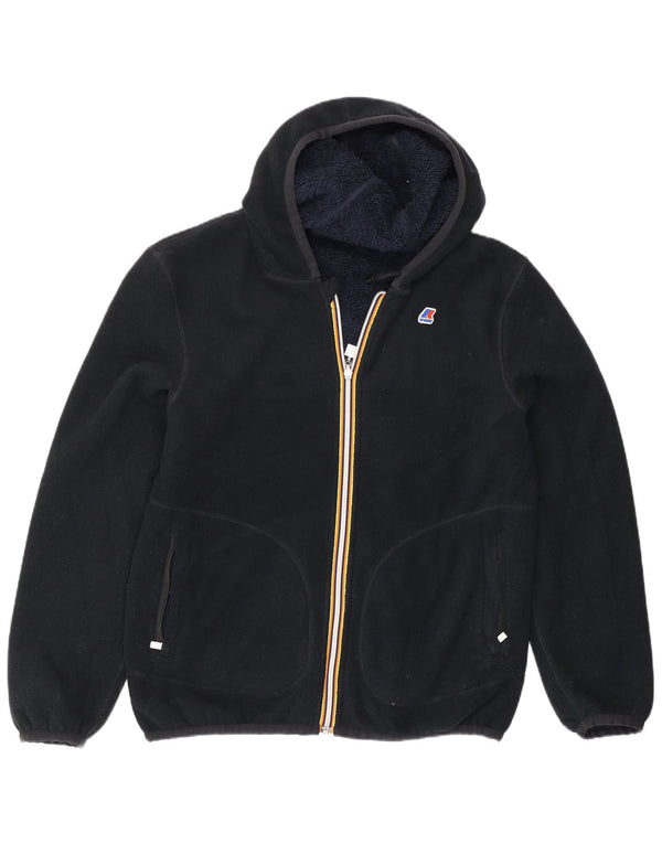 K-Way Herre Hætte Vendbar Fleecejakke UK 40 Large Navy Blue Polyester