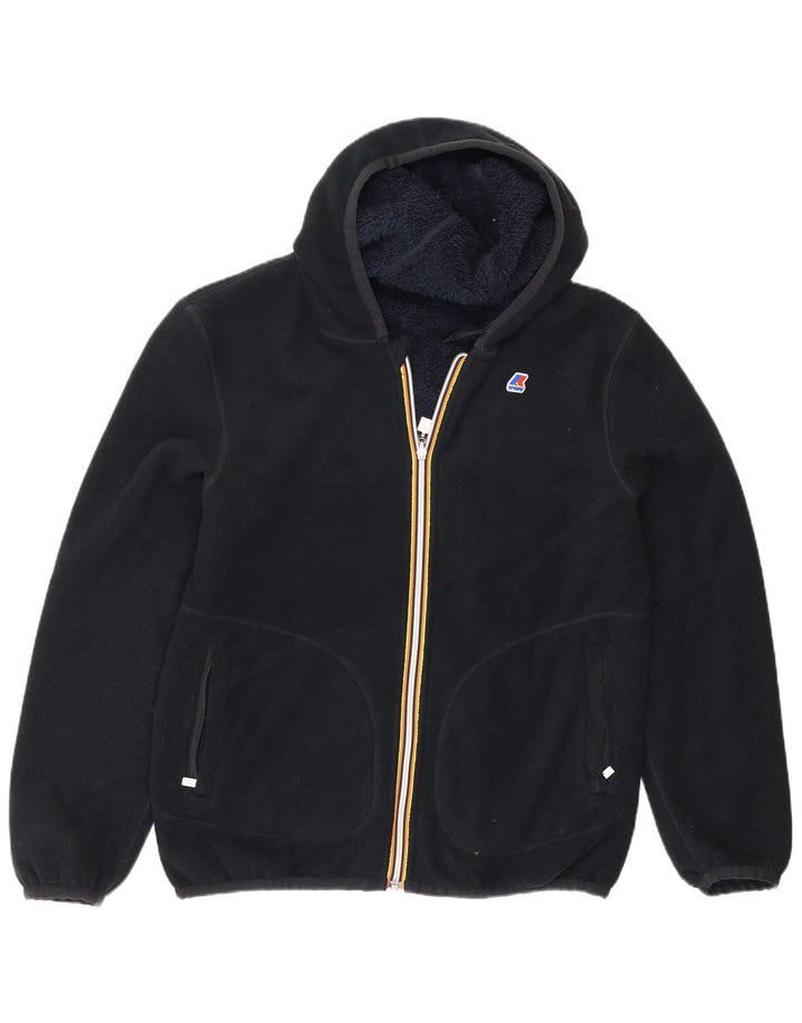 K-Way Herre Hætte Vendbar Fleecejakke UK 40 Large Navy Blue Polyester