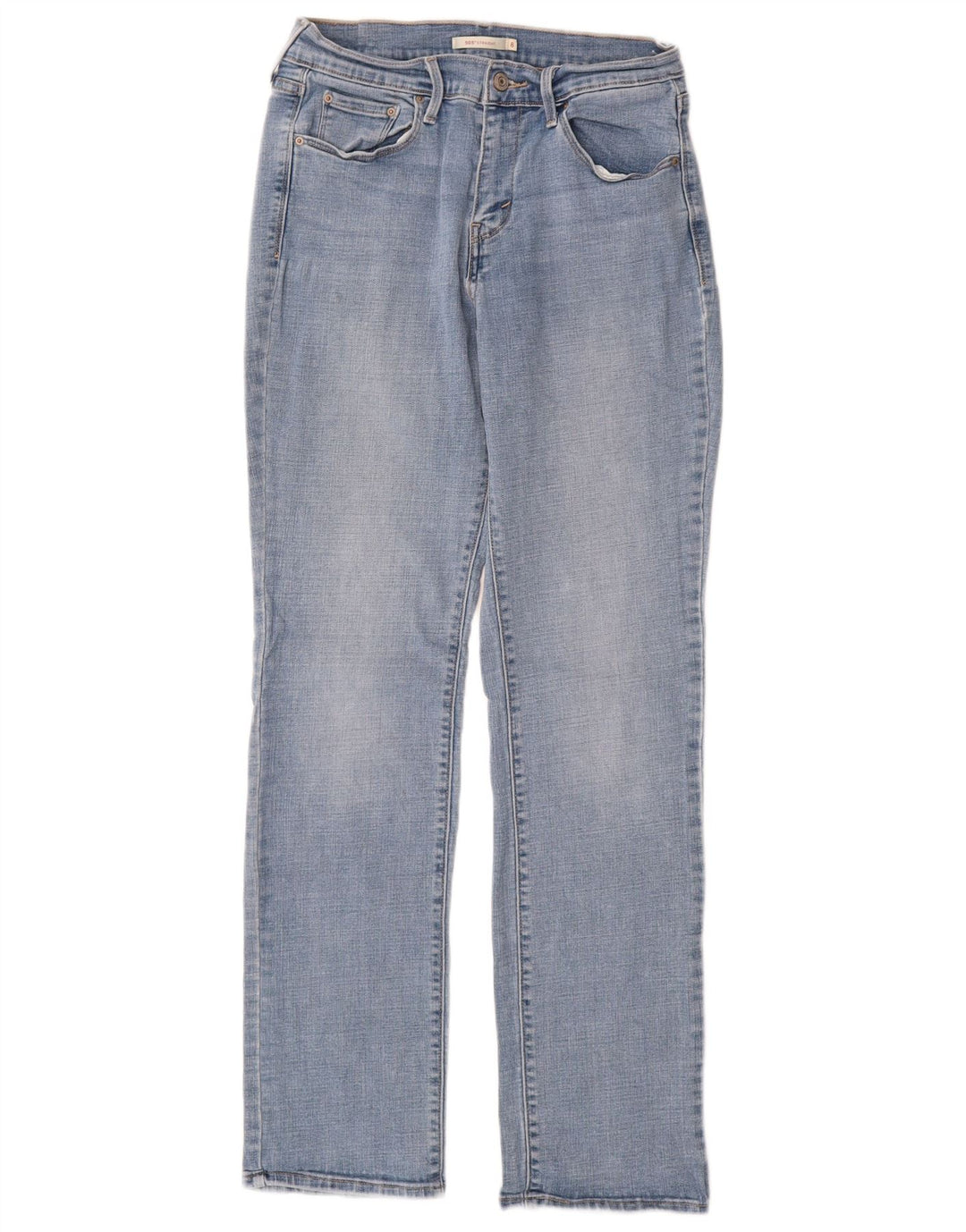 LEVI'S Dame 505 Straight Jeans US 8 Medium W29 L32 Blå Bomuld