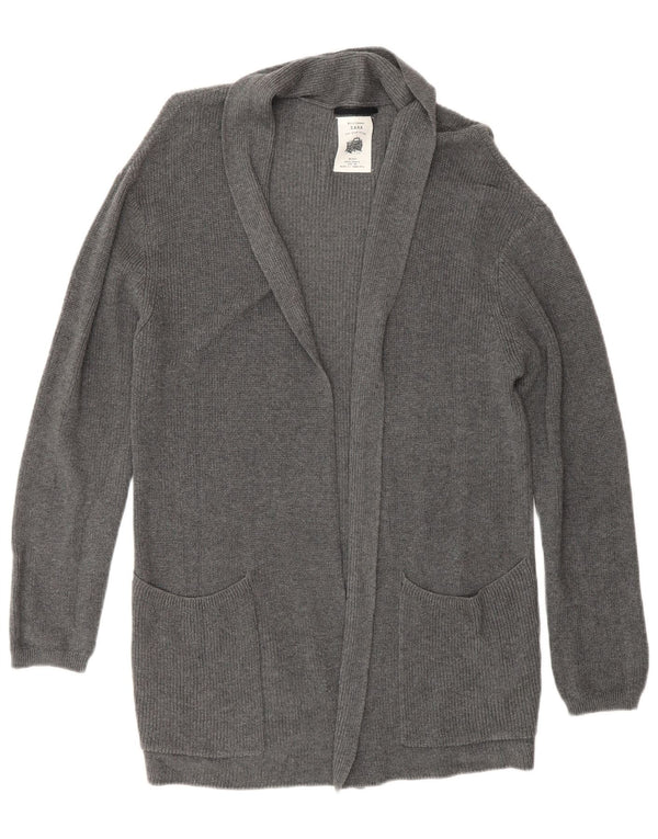 Zara Piger Loose Fit Åben Cardigan Sweater 9-10 År Grå Bomuld