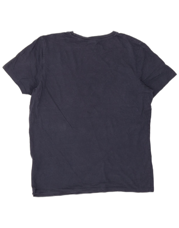 Jack & Jones Herre grafisk T-shirt Top Stor marineblå bomuld