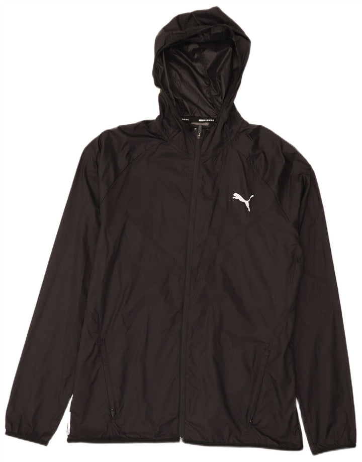 Puma Herre Løbe Hætte Træningsdragt Top Jakke Medium Sort Nylon