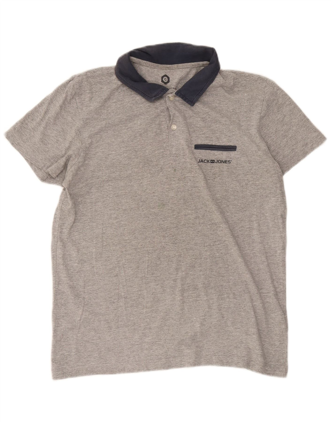 Jack & Jones herre poloshirt mellemgrå Colourblock Bomuld