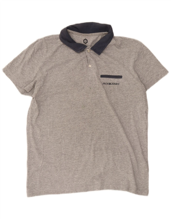 Jack & Jones herre poloshirt mellemgrå Colourblock Bomuld