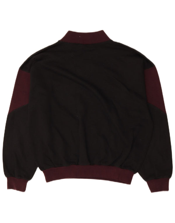 Vintage sweatshirt til mænd Medium Sort Colourblock Bomuld
