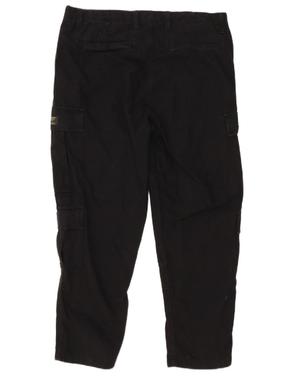 Zara Mens Straight Cargo Trousers EU 44 Large W34 L27 Black
