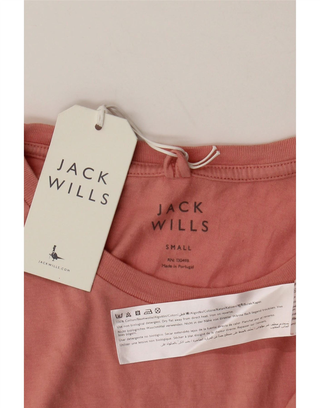 Jack Wills Herre T-shirt Top Lille Pink Bomuld