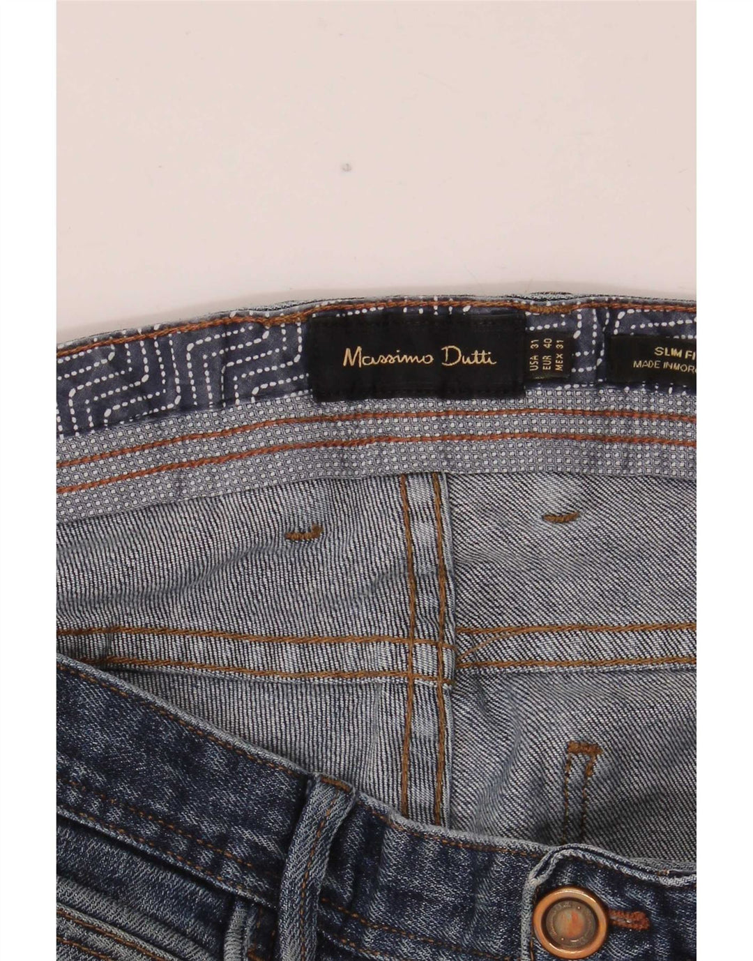 Massimo Dutti Herre Slim Jeans EU 40 Medium W32 L34 Blå