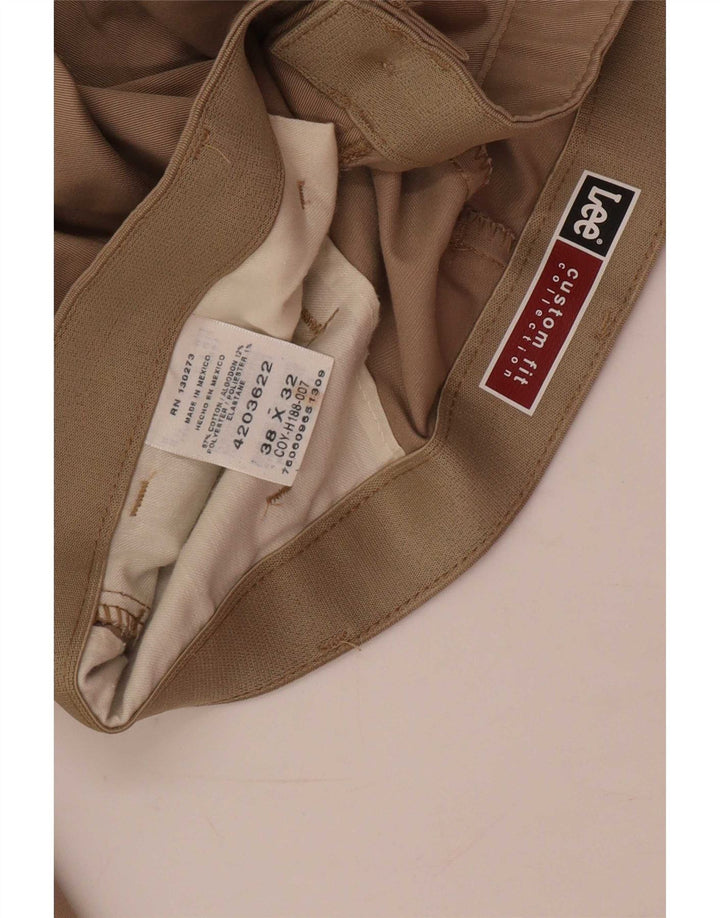 Lee Herre Custom Fit Chino Bukser W38 L32 Beige Bomuld