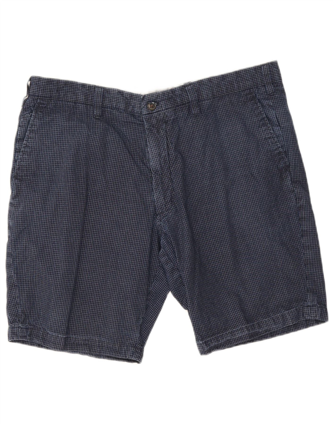 Marks & Spencer Chino Shorts til mænd W38 XL Marineblå ternet bomuld