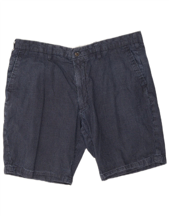 Marks & Spencer Chino Shorts til mænd W38 XL Marineblå ternet bomuld