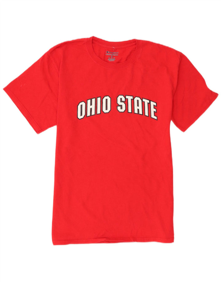 Champion Herre Ohio State Grafisk T-Shirt Top Medium Rød