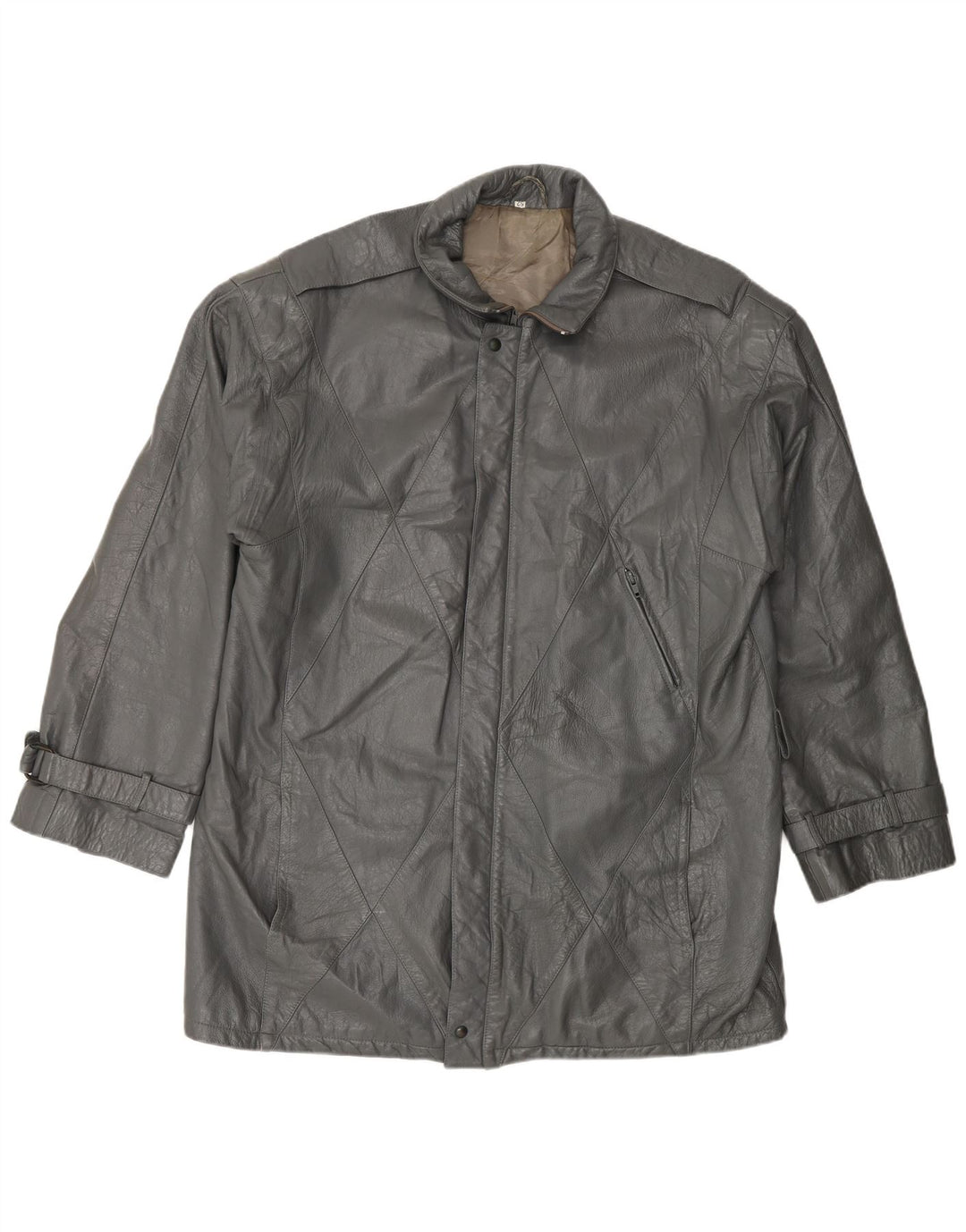 Vintage herre læderjakke IT 52 XL Grå læder