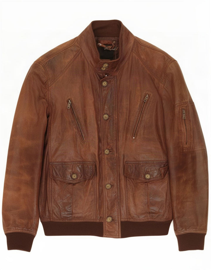 Milestone Herre Læderjakke IT 52 XL Brun