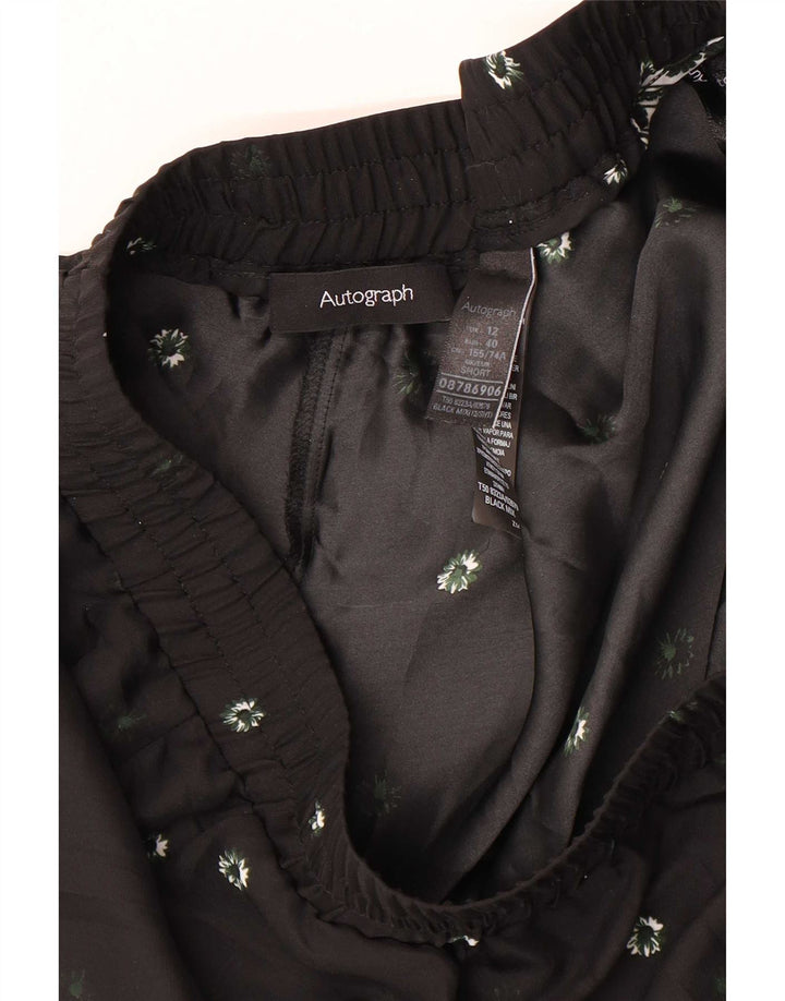 Marks & Spencer Womens Cropped Trousers UK 12 Medium W30 L25 Black