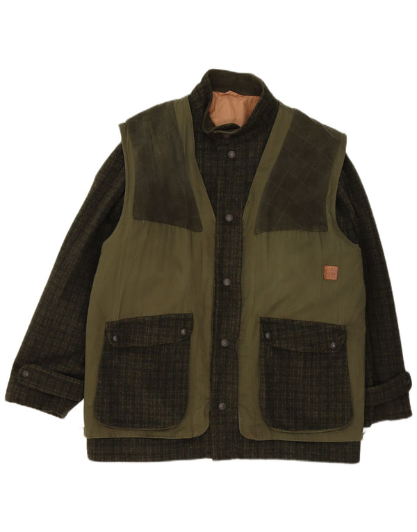 Belfe & Belfe Herre Utility Jacket IT 54 2XL Grøn ternet uld