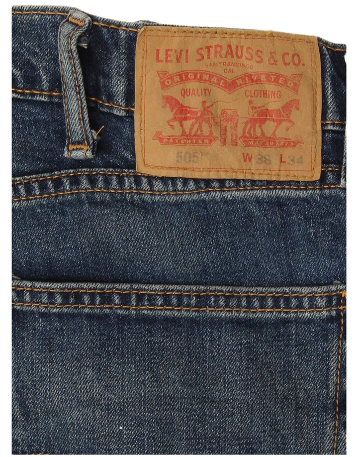 Levi's Herre 505 Straight Jeans W38 L34 Blå Bomuld
