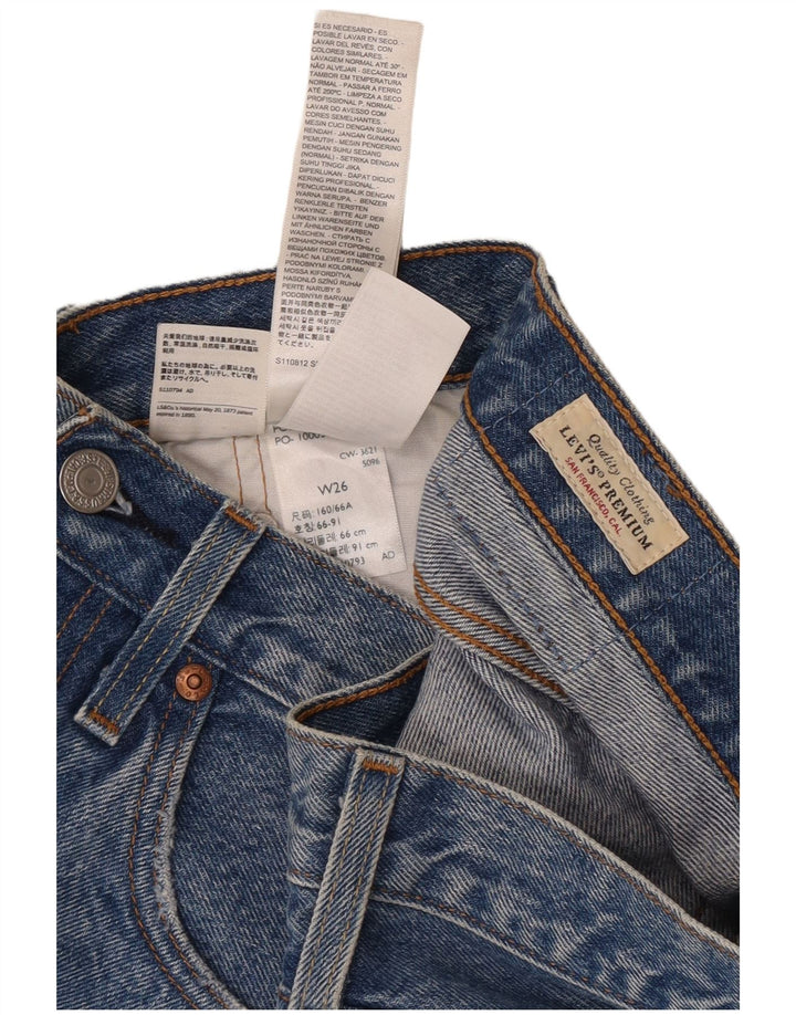 Levi's Womens 501 Distressed Denim Shorts W26 Små blå bomuld